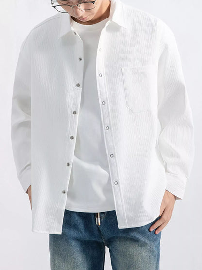 Men's Casual Textured Button-Down Shirt Jonathan M Collection