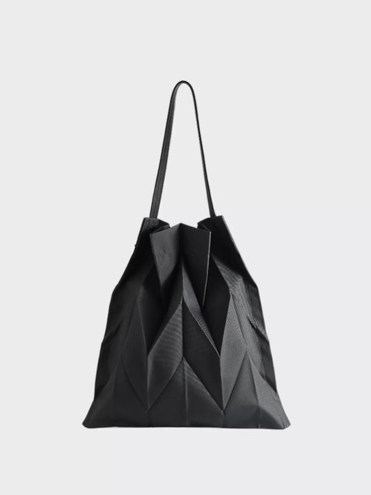 GEOMETRIC PLEATED CANVAS TOTE The Nichole Collection - Official Site