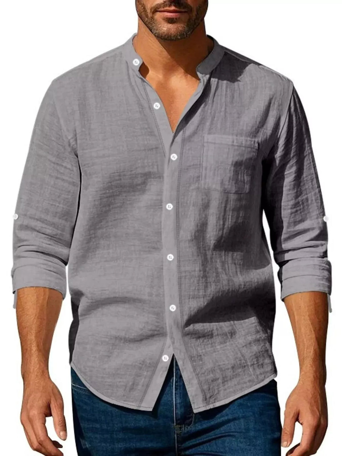 Men's Classic Button-Up Long-Sleeve Shirt The Nichole Collection