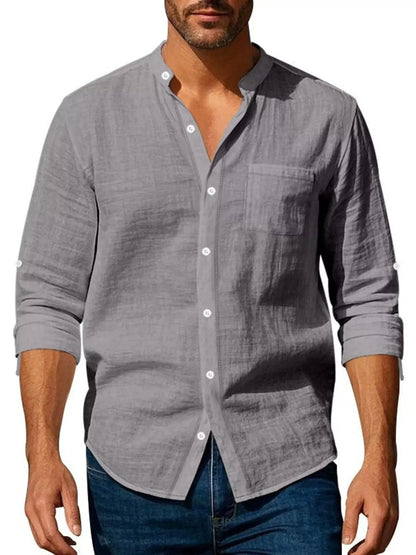Men's Classic Button-Up Long-Sleeve Shirt The Nichole Collection