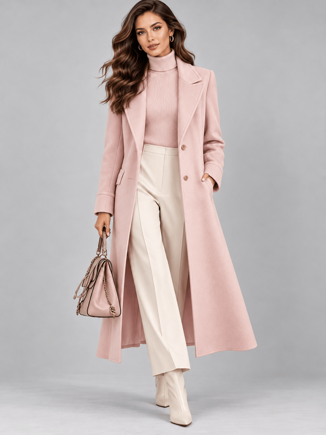 Lapel Collar Longline Coat The Nichole Collection