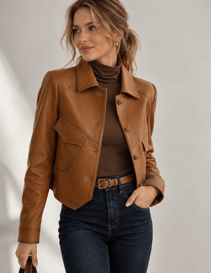Textured Sheepskin Panel Utility Coat The Nichole Collection