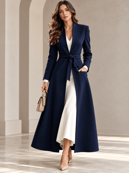 Chelsea Sculpted-Waist Fall Maxi Coat