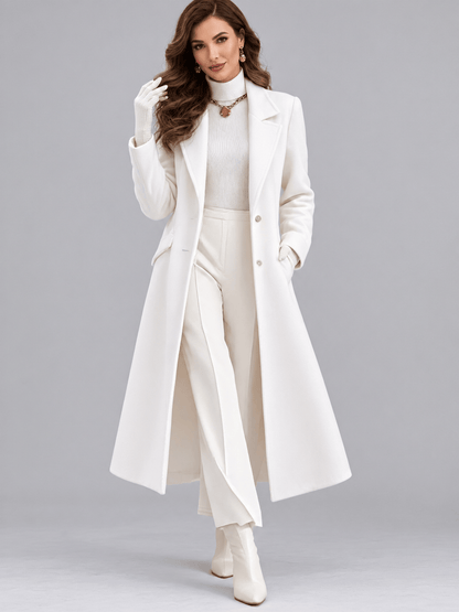 Lapel Collar Longline Coat The Nichole Collection