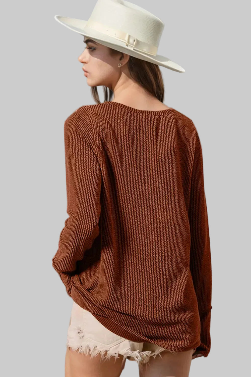 Long Sleeve Tops for Women Crew Neck Casual Knit Pullover The Nichole Collection