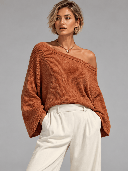 One-Shoulder Knit Top & High-Waist Pants Set The Nichole Collection - Official Site