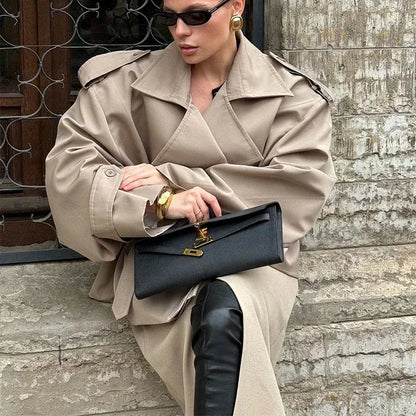 Chelsea Belted Short Trench Coat The Nichole Collection