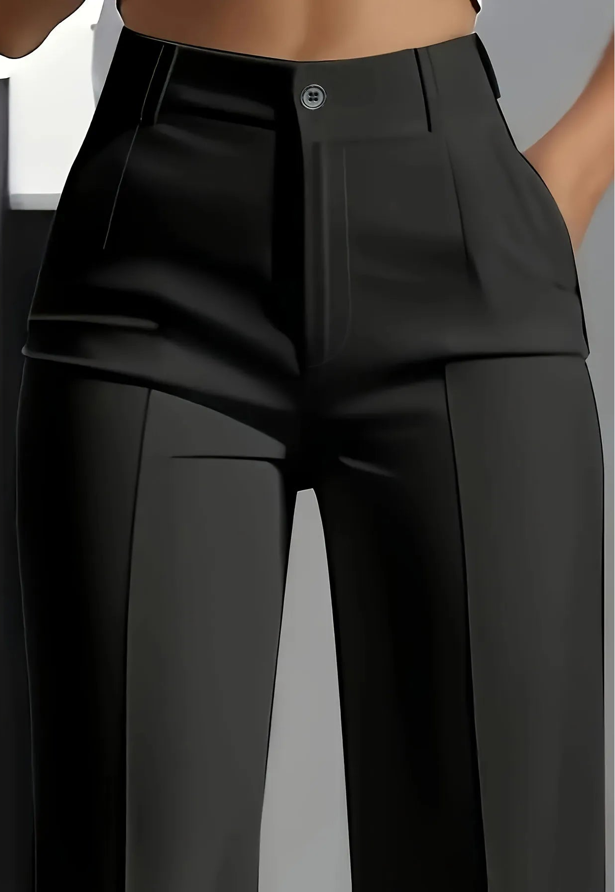 High-Waisted Draped Straight Leg Pants