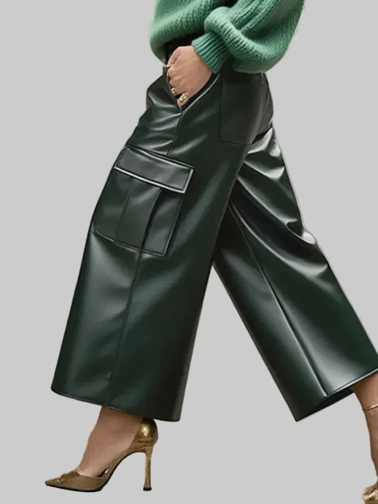 The Soho High-Waist Vegan Leather Straight-Leg Pants