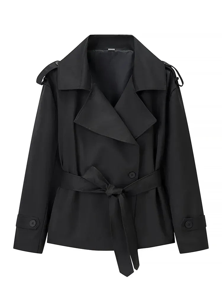 Chelsea Belted Short Trench Coat The Nichole Collection