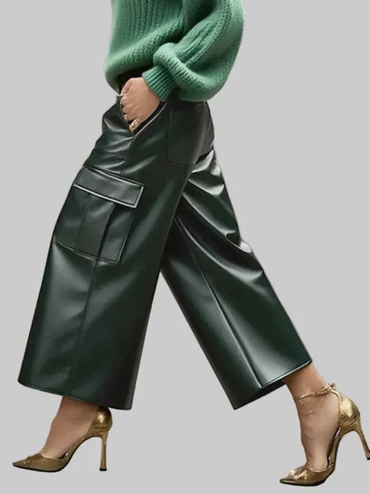 The Soho High-Waist Vegan Leather Straight-Leg Pants