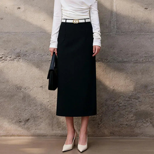 High-Waisted Straight Midi Skirt The Nichole Collection - Official Site