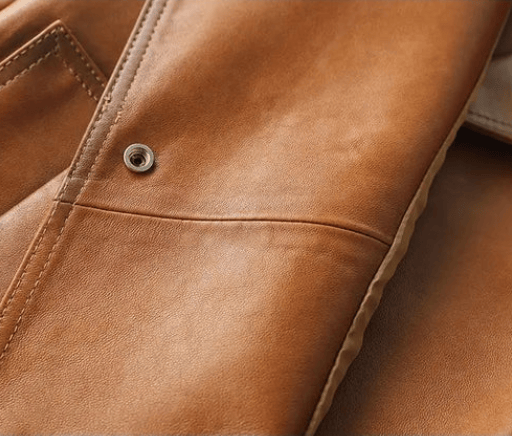 Sheepskin Leather Single-Button Short Trench Jacket The Nichole Collection