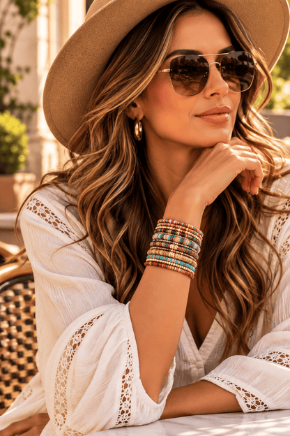 BOHEMIAN CUFF STACKABLE BEADED BRACELETS The Nichole Collection - Official Site