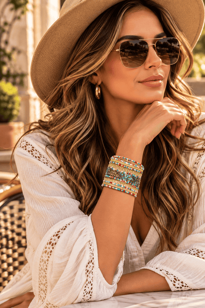 BOHEMIAN CUFF STACKABLE BEADED BRACELETS The Nichole Collection - Official Site