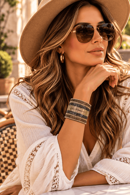 BOHEMIAN CUFF STACKABLE BEADED BRACELETS The Nichole Collection - Official Site