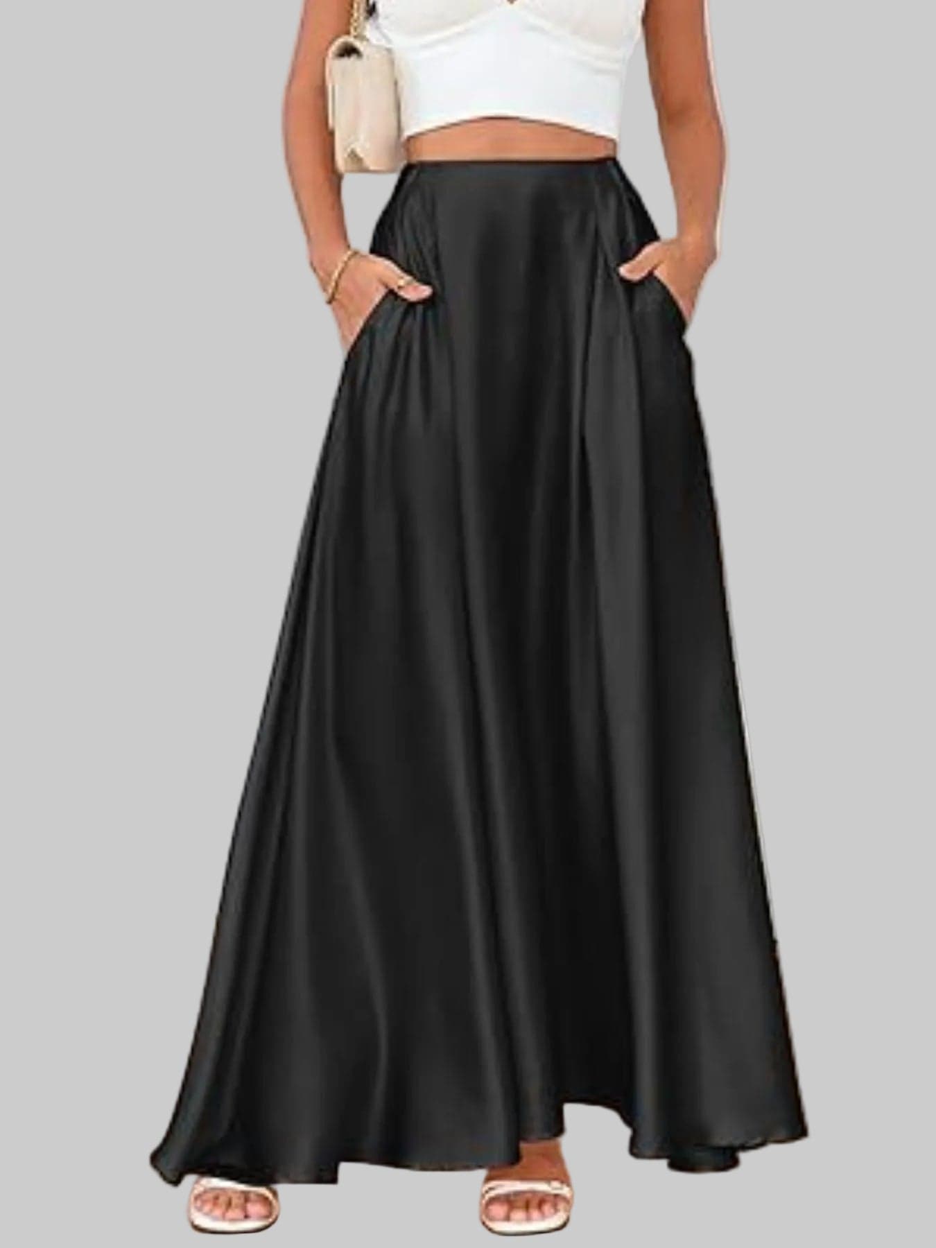 A-Line Maxi Skirt with Pockets The Nichole Collection
