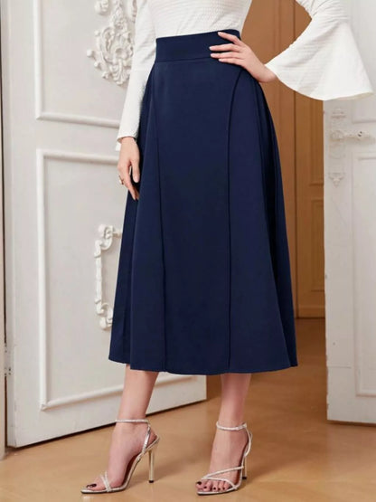 A-Line Midi Skirt Dark Blue / S The Nichole Collection - Official Site