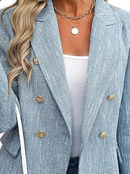 Double-Breasted Lapel-Collar Blazer The Nichole Collection - Official Site