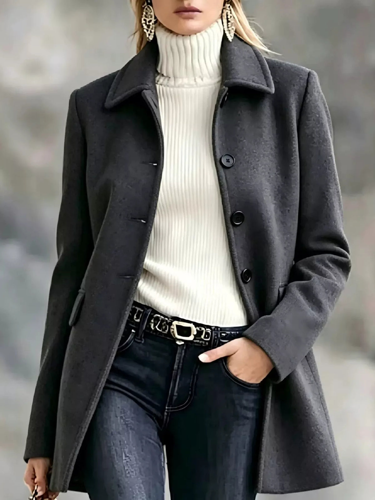 Cashmere-Blend Tailored Coat The Nichole Collection