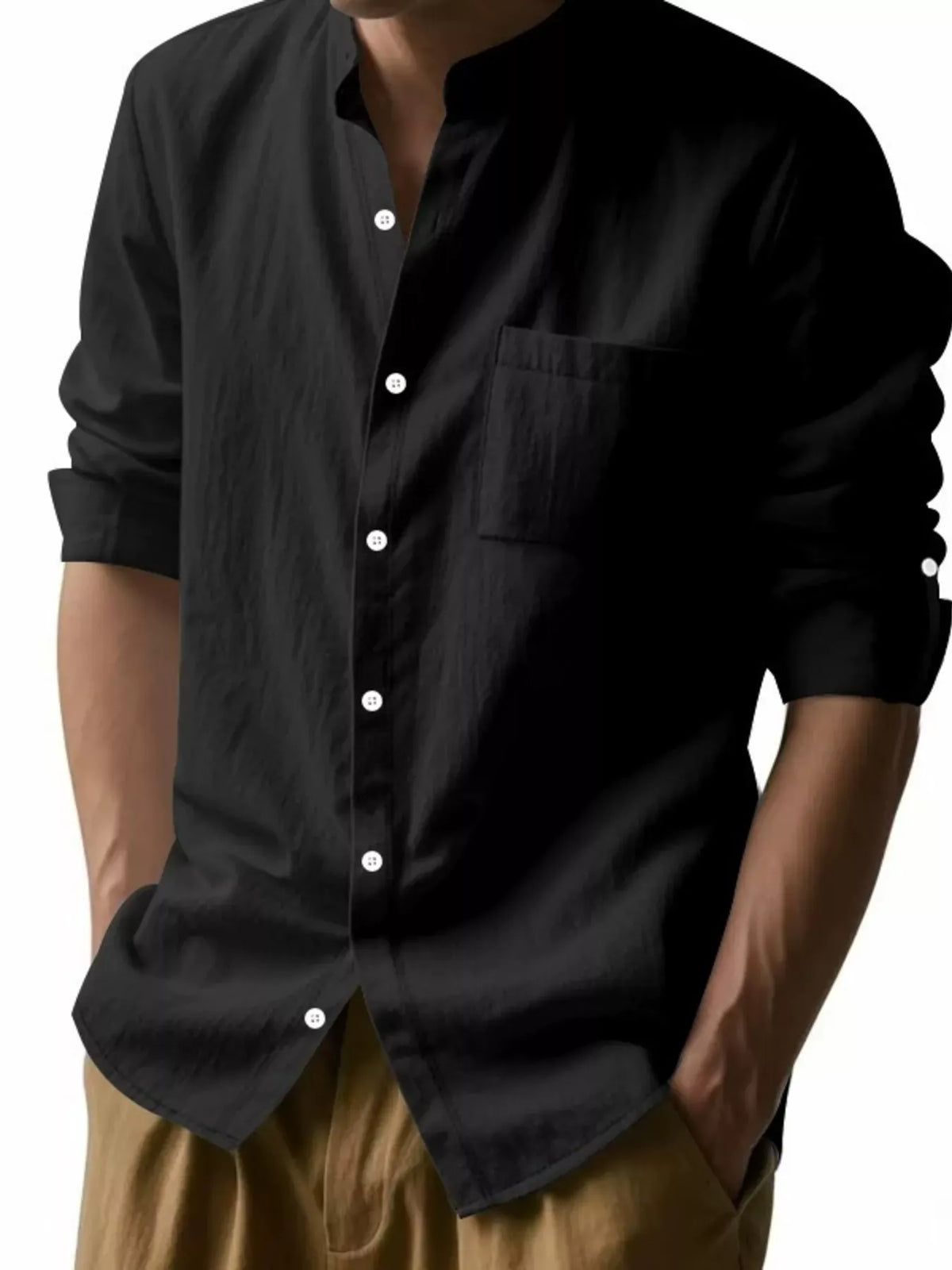 Men's Classic Button-Up Long-Sleeve Shirt The Nichole Collection