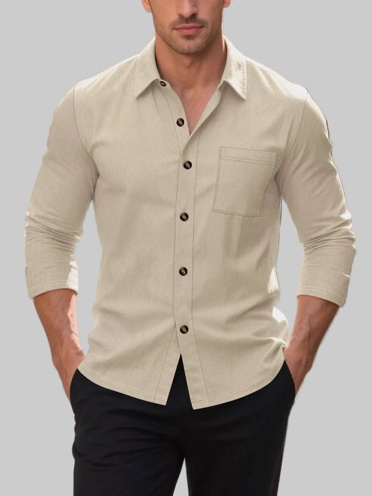 Men's Casual Button-Up Long-Sleeve Shirt The Nichole Collection