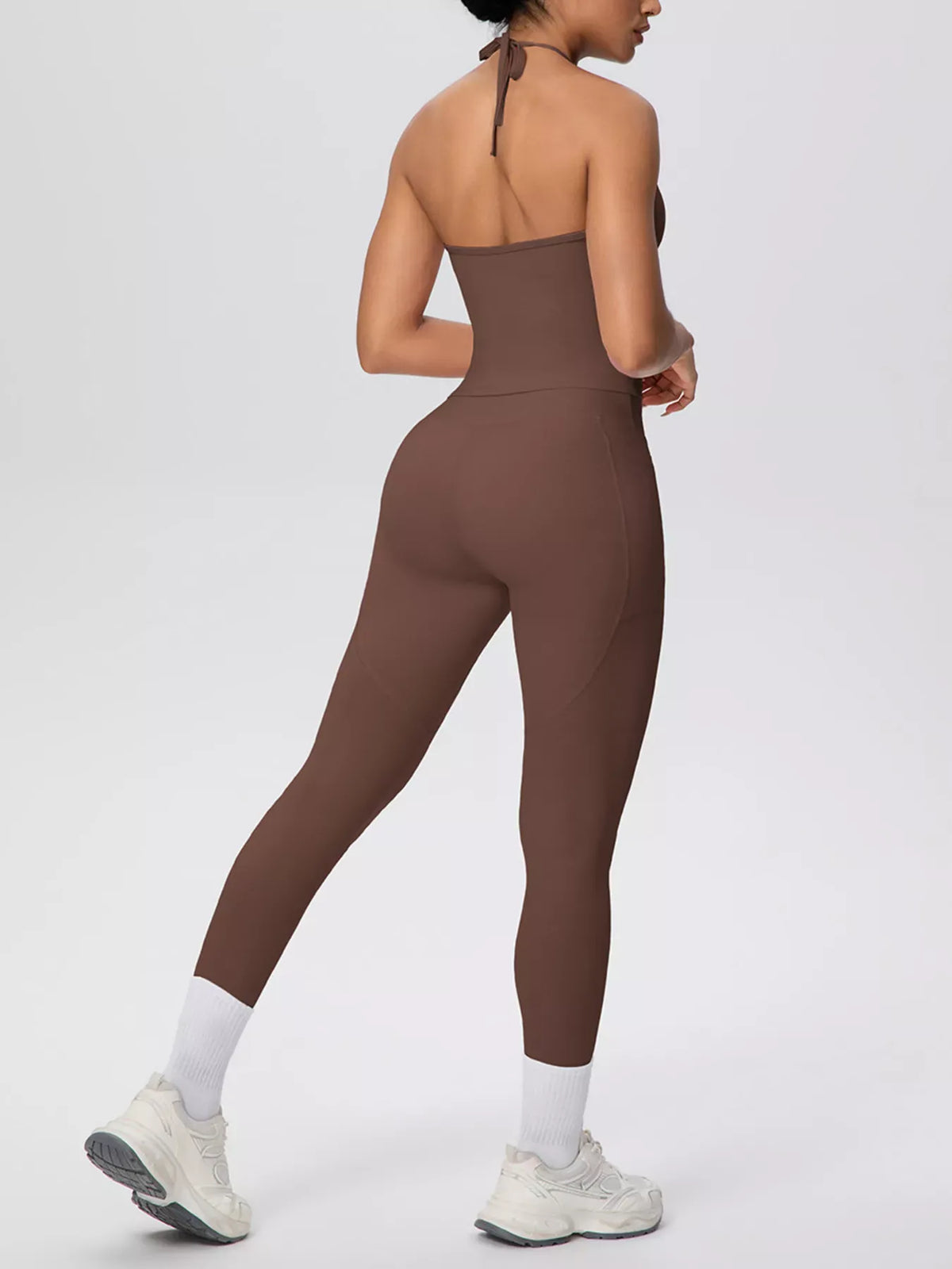 Halter-Neck Cami and High-Waisted Leggings Active Set The Nichole Collection - Official Site