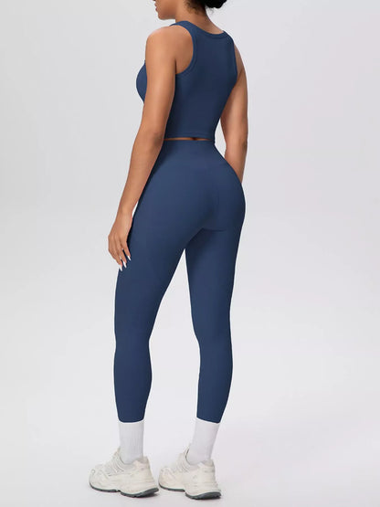 Scoop-Neck Tank and High-Waisted Leggings Active Set The Nichole Collection - Official Site