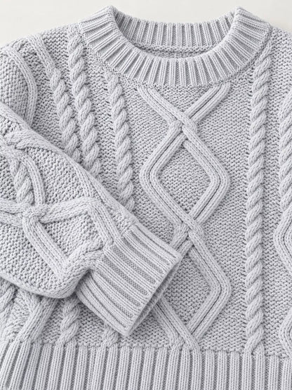 Cable-Knit Round-Neck Sweater The Nichole Collection
