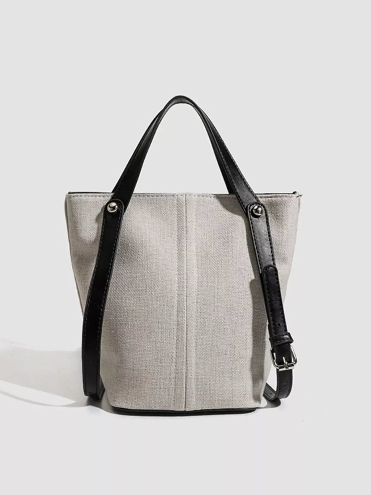 CANVAS CONTRAST-STRAP BUCKET TOTE The Nichole Collection - Official Site