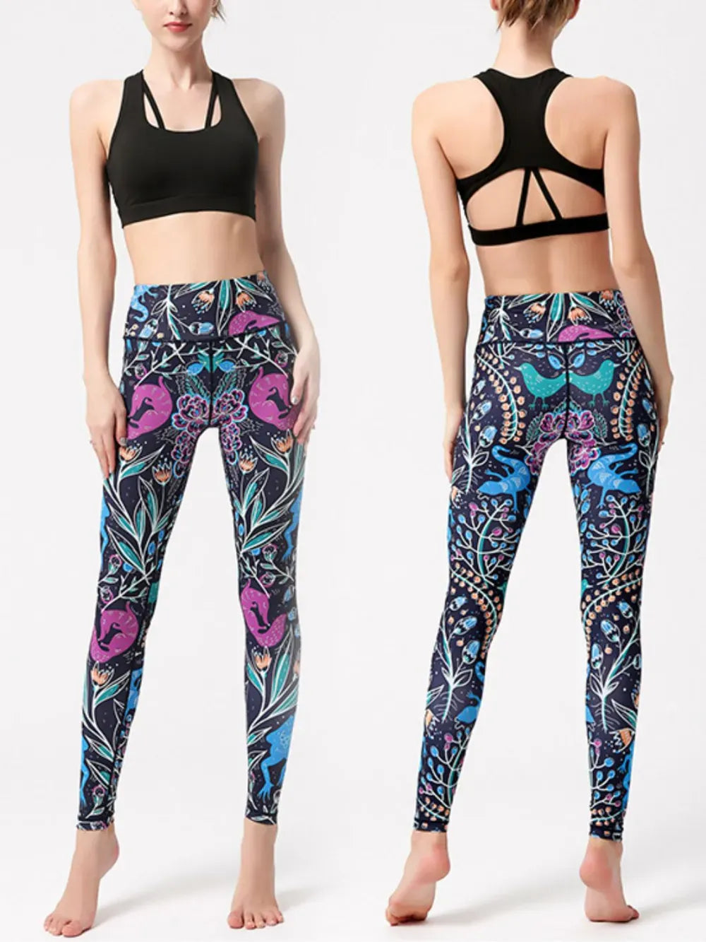 Abstract Printed High Waist Tummy Control Activewear Leggings The Nichole Collection