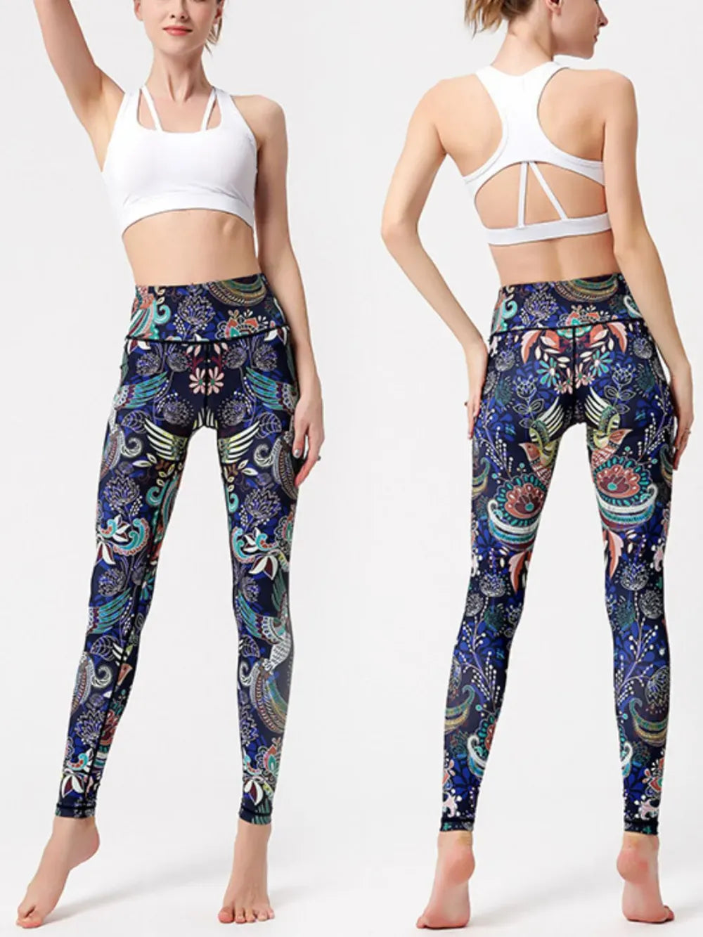 Abstract Printed High Waist Tummy Control Activewear Leggings The Nichole Collection