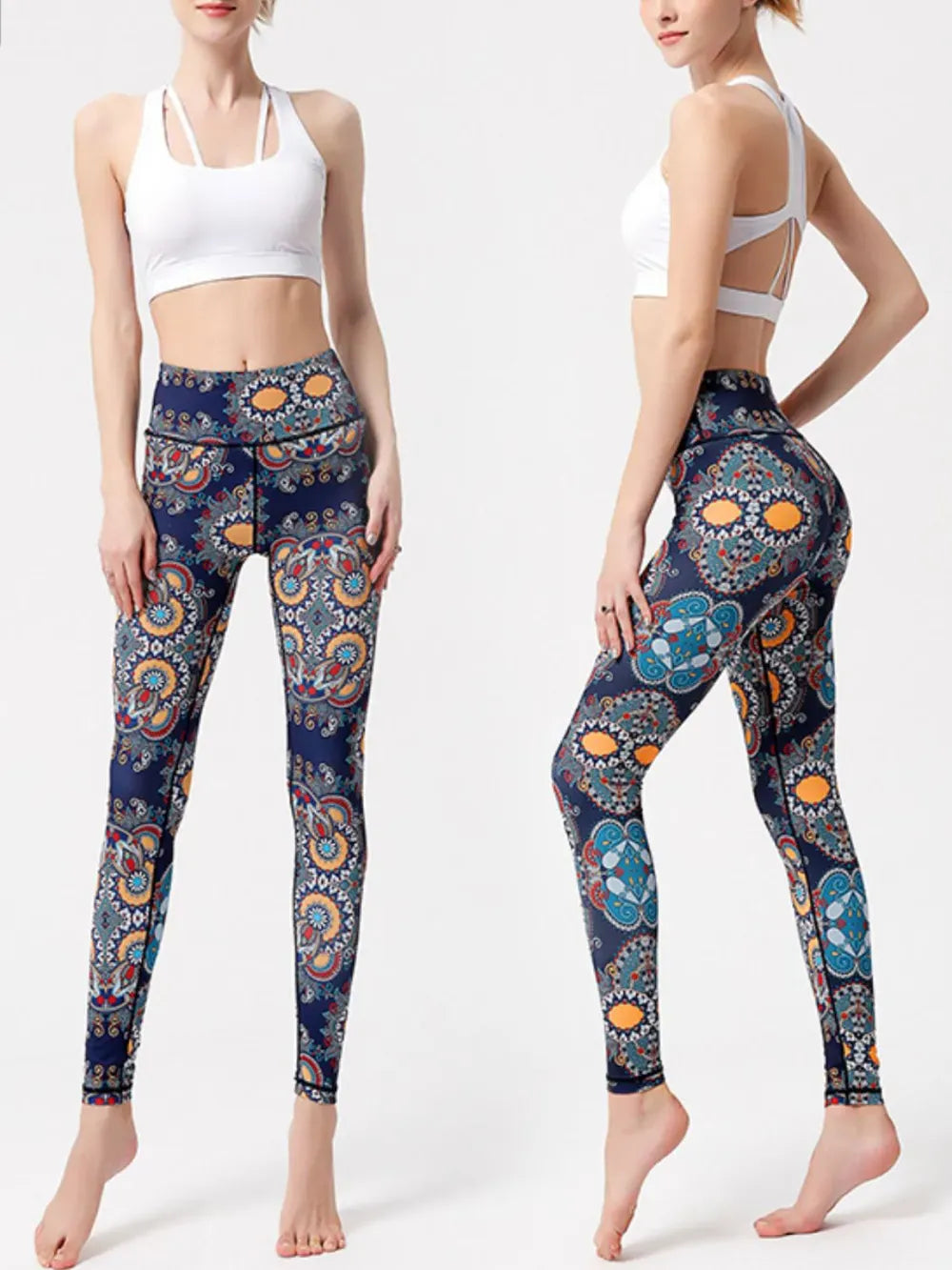 Abstract Printed High Waist Tummy Control Activewear Leggings The Nichole Collection