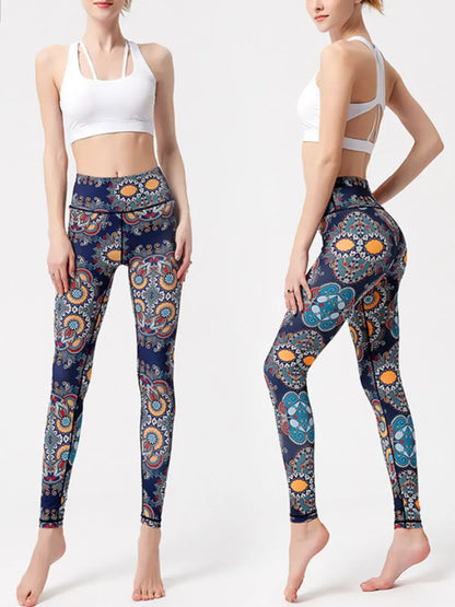 Abstract Printed High Waist Tummy Control Activewear Leggings The Nichole Collection