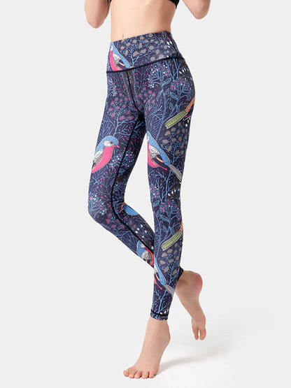 Abstract Printed High Waist Tummy Control Activewear Leggings Fuchsia Pink / S The Nichole Collection