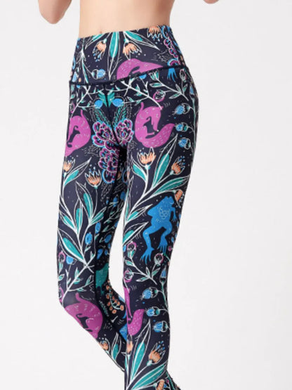 Abstract Printed High Waist Tummy Control Activewear Leggings The Nichole Collection
