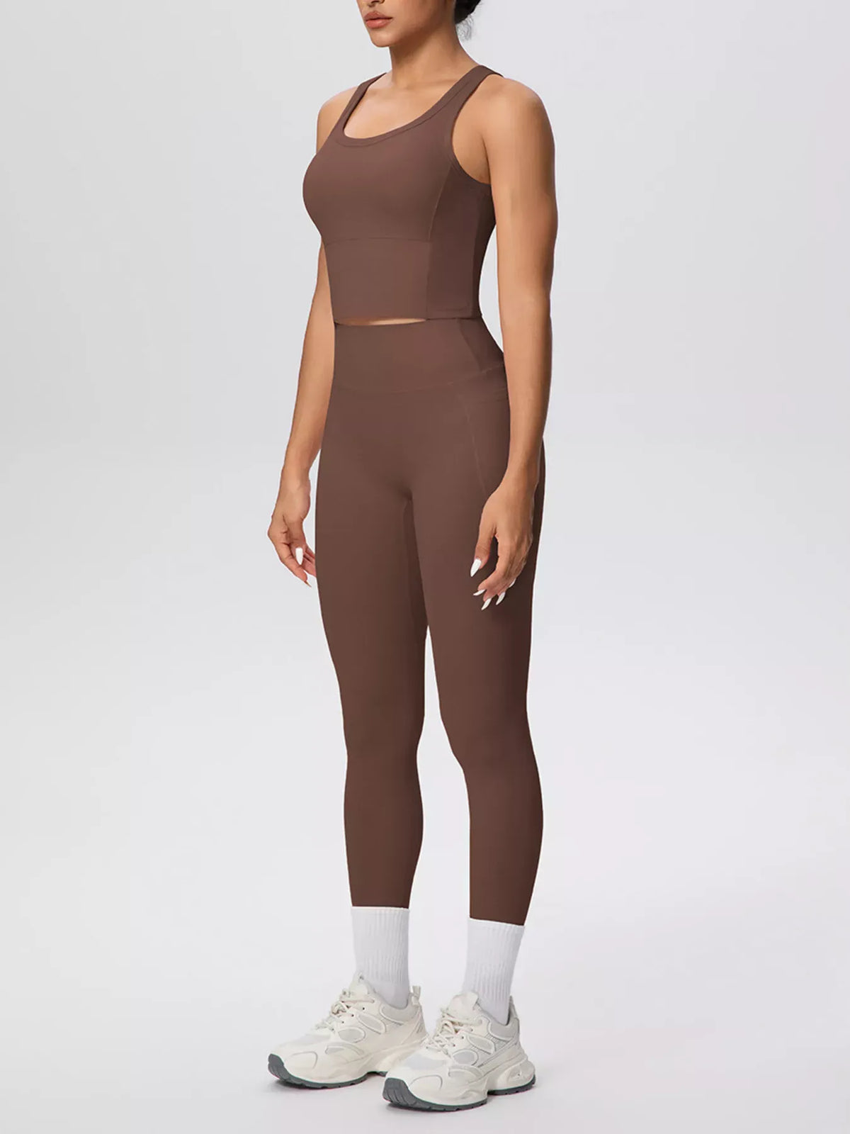 Scoop-Neck Tank and High-Waisted Leggings Active Set The Nichole Collection - Official Site