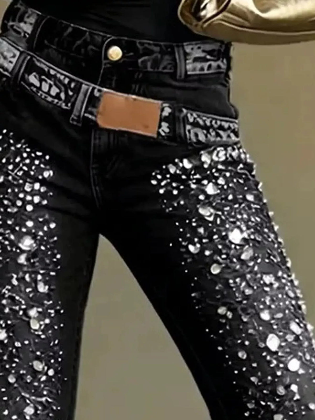 Rhinestone-Embellished Slim-Fit Jeans The Nichole Collection - Official Site