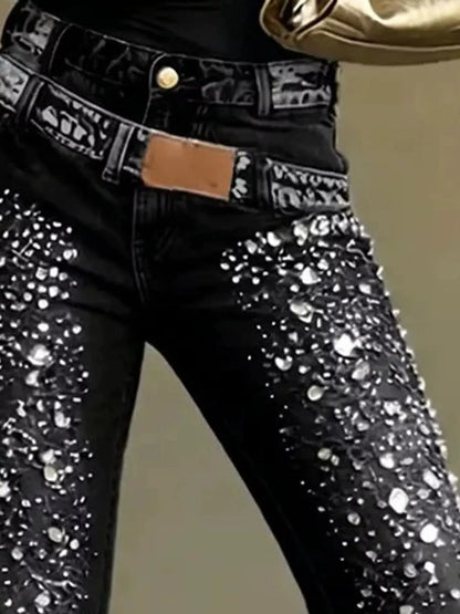 Rhinestone-Embellished Slim-Fit Jeans The Nichole Collection - Official Site