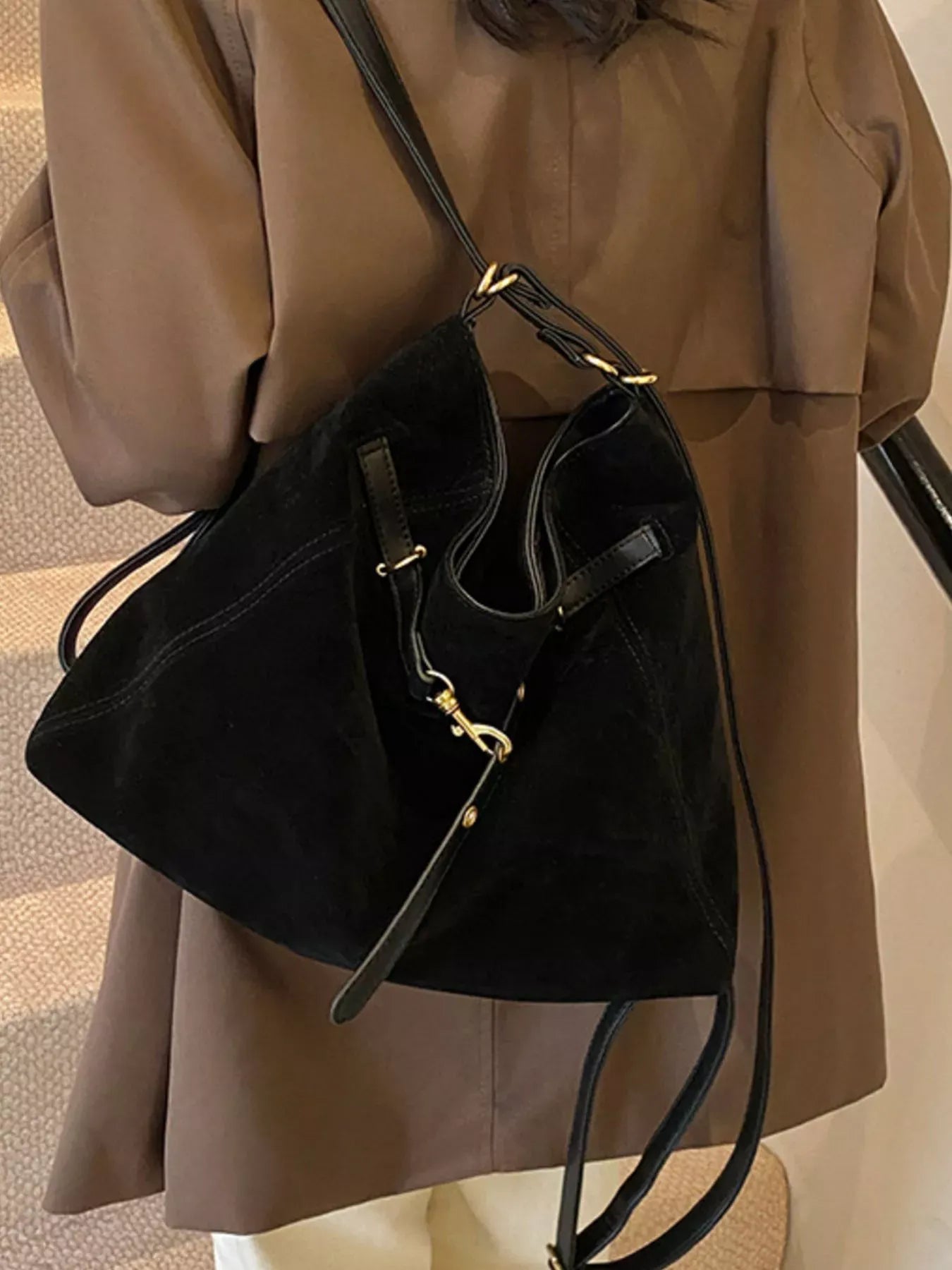 Adjustable Strap Crossbody Bag Black / ONESIZE The Nichole Collection