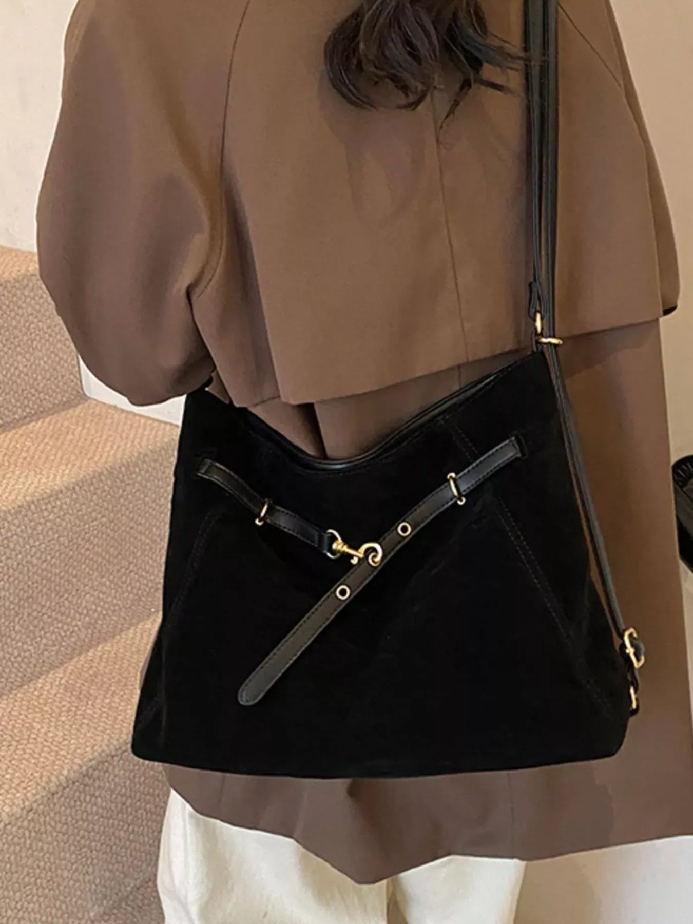 Adjustable Strap Crossbody Bag Black / ONESIZE The Nichole Collection