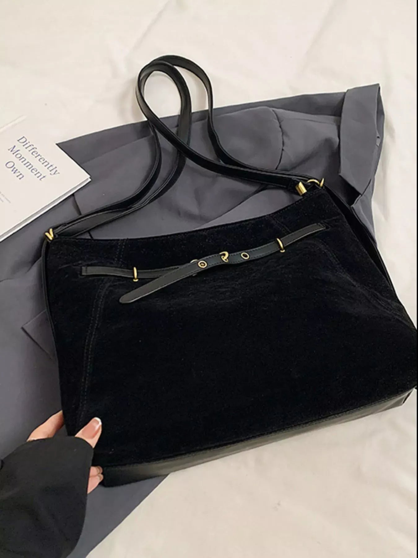 Adjustable Strap Crossbody Bag Black / ONESIZE The Nichole Collection