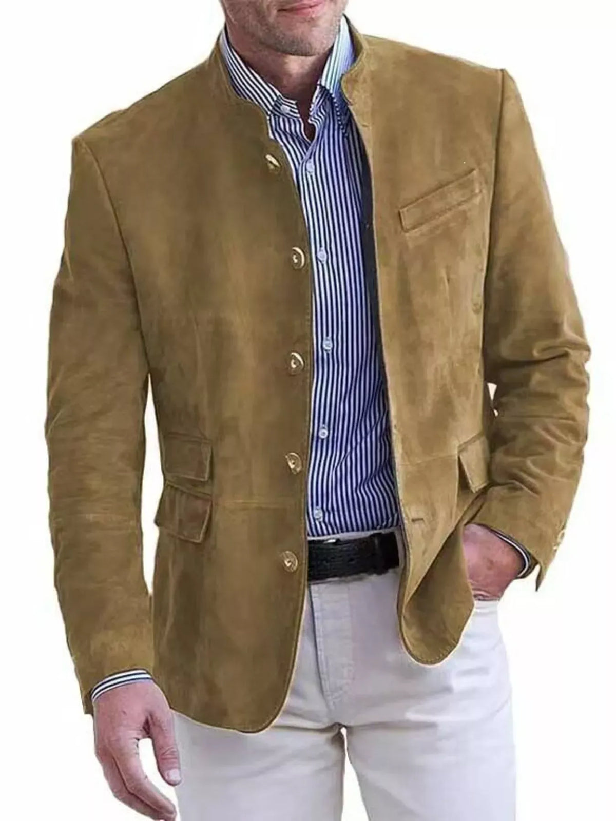 Men's Button-Up Long-Sleeve Blazer The Nichole Collection