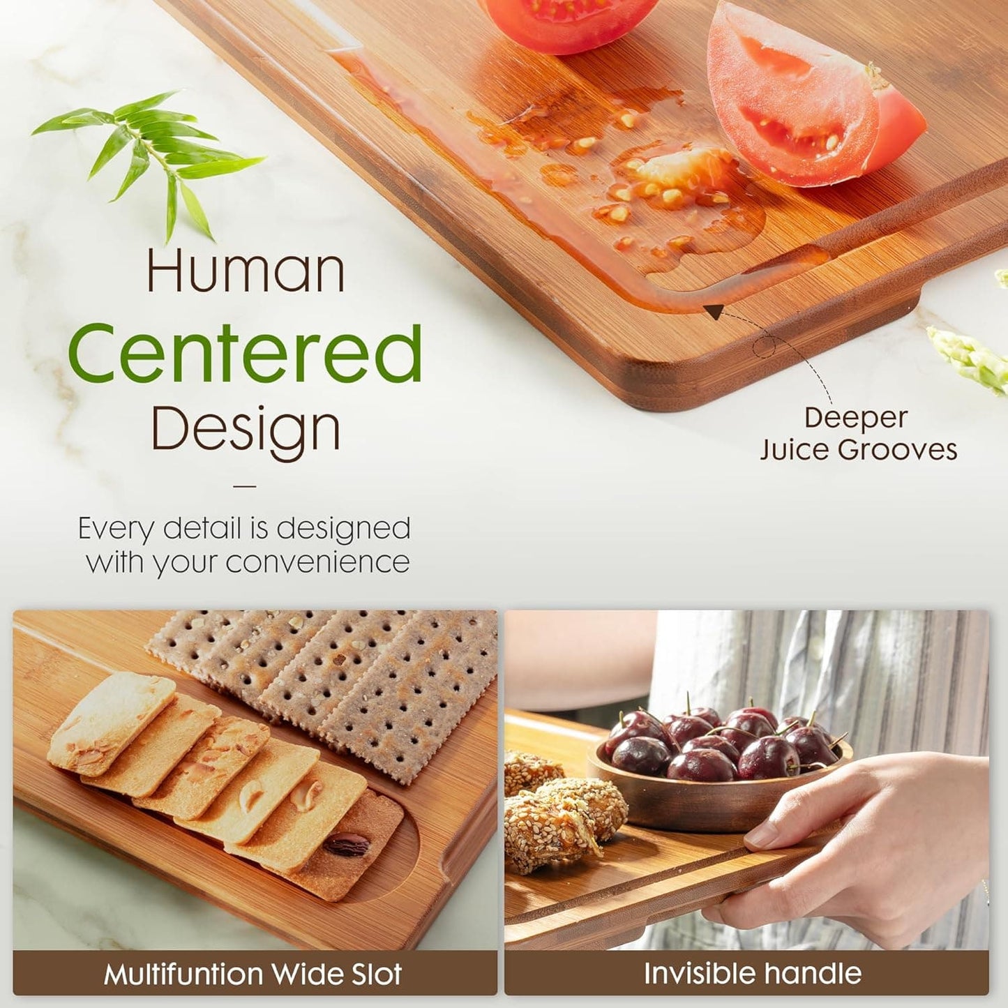 Astercook Carbonized Bamboo Cutting Board Set with Stand The Nichole Collection