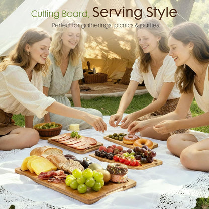 Astercook Carbonized Bamboo Cutting Board Set with Stand The Nichole Collection