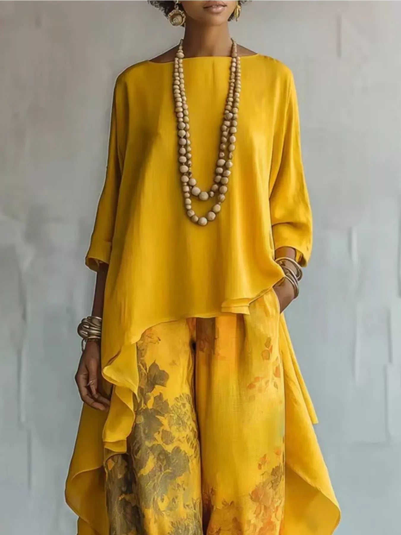 Asymmetrical Hem Top and Floral Pants Set The Nichole Collection - Official Site