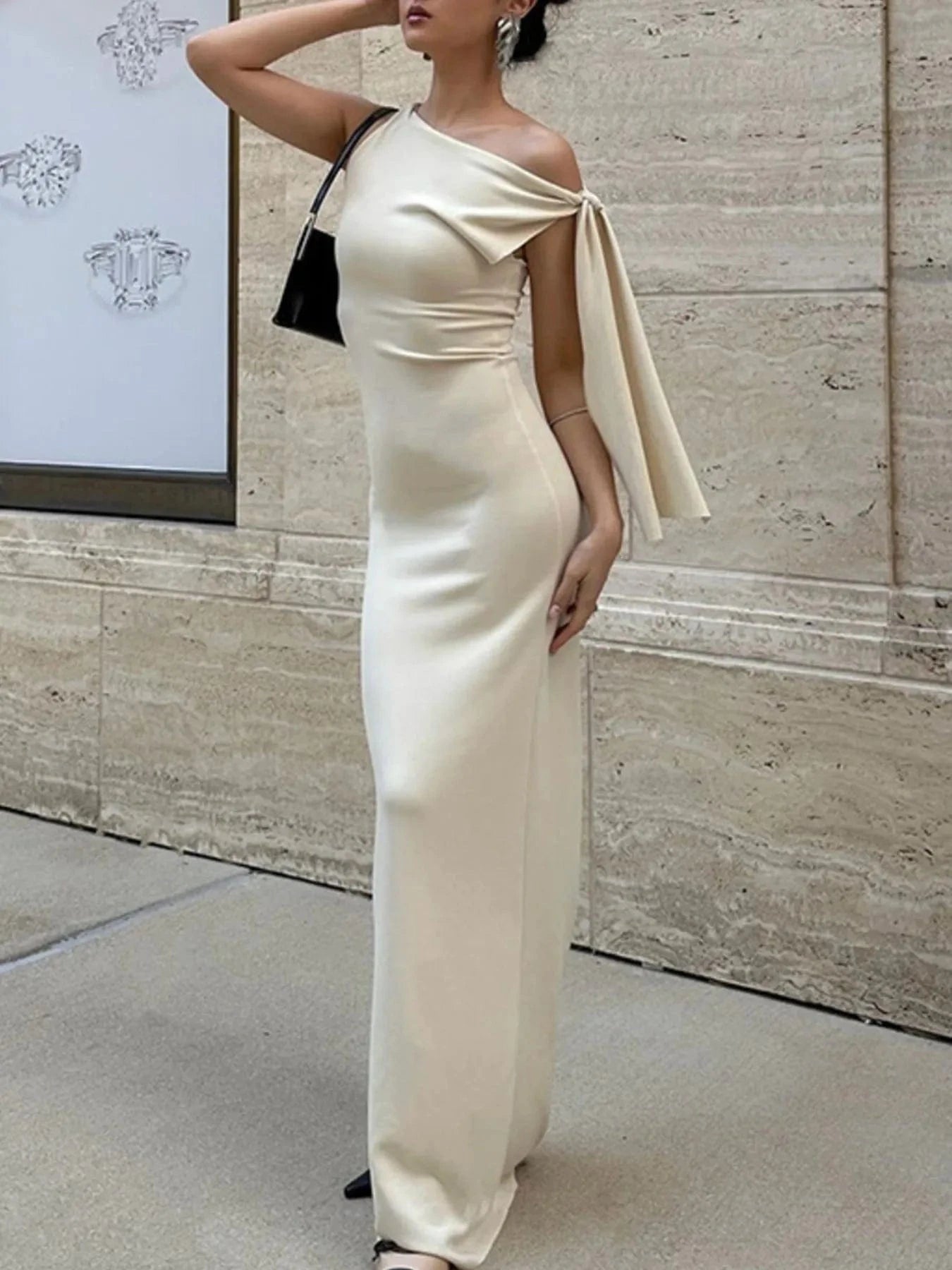 Asymmetrical Tied Sleeveless Maxi Dress Dresses The Nichole Collection