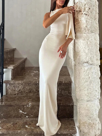 Asymmetrical Tied Sleeveless Maxi Dress Dresses The Nichole Collection