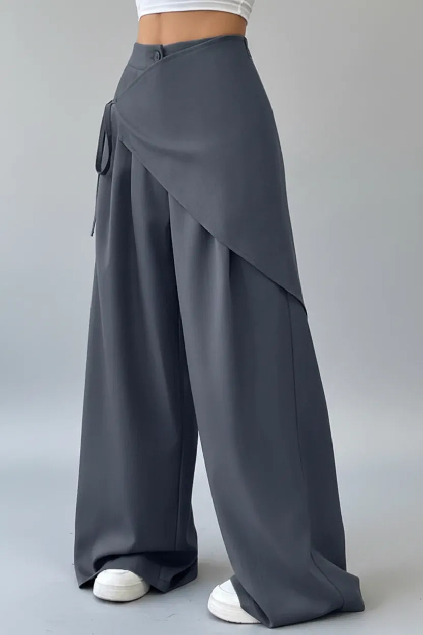 Asymmetrical Wrap Wide-Leg Pants The Nichole Collection - Official Site