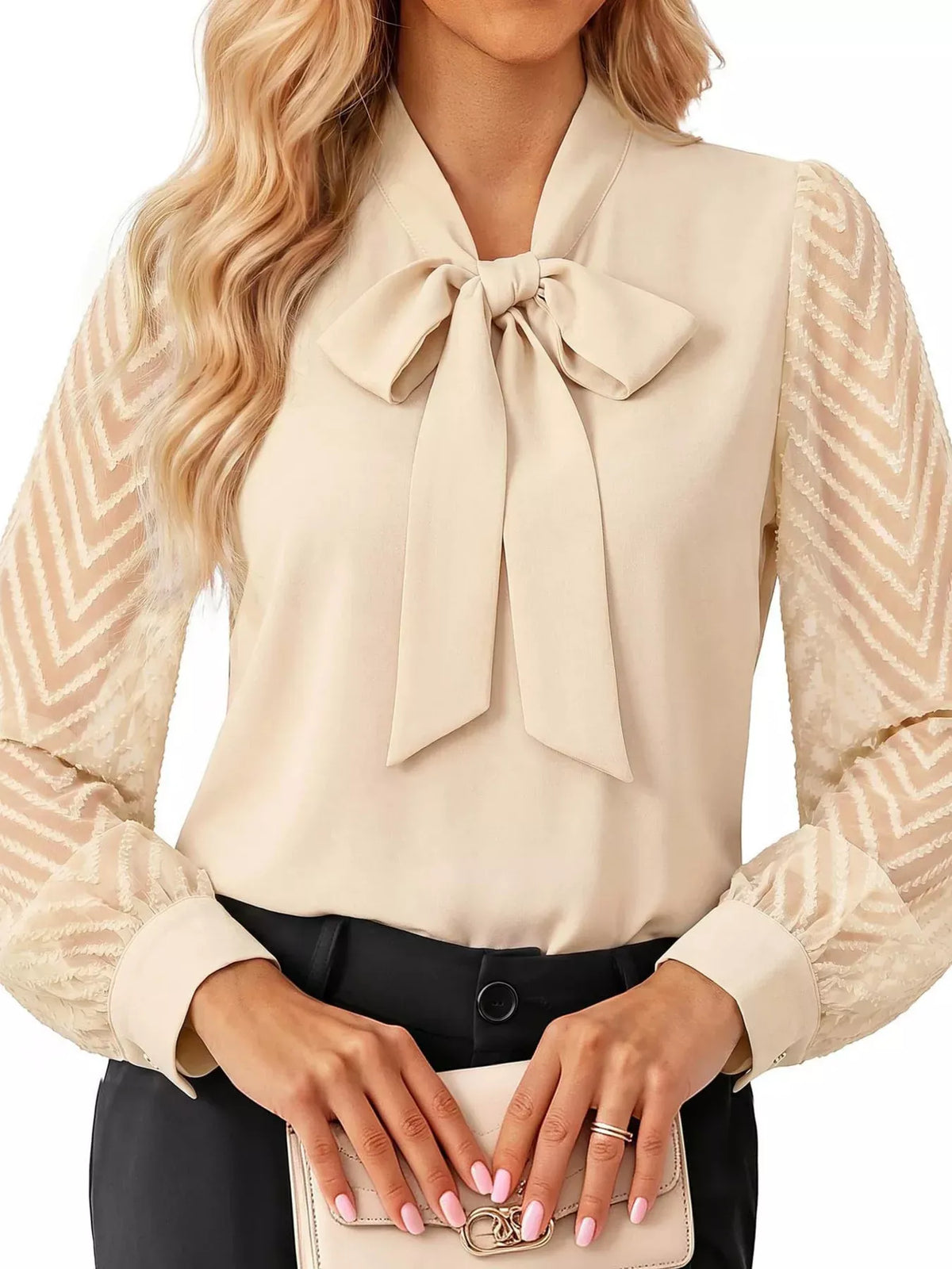 CELINE SHEER CHEVRON BLOUSE The Nichole Collection - Official Site
